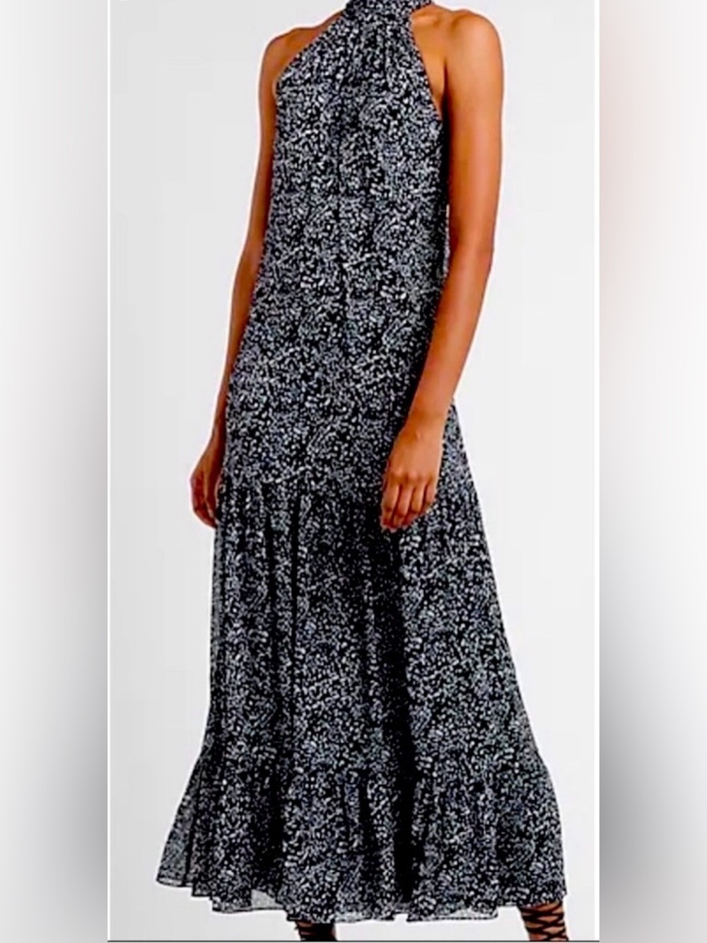 Express Black & White Speckle Maxi Dress